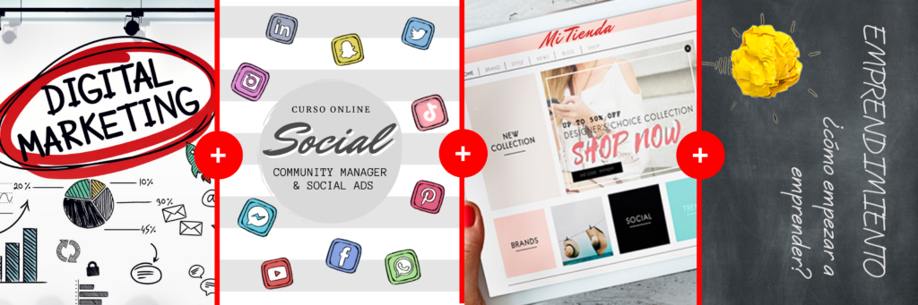 PACK DE CURSOS: Marketing Digital + Redes Sociales + Ecommerce + Emprendimiento
